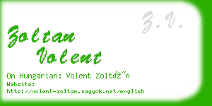 zoltan volent business card